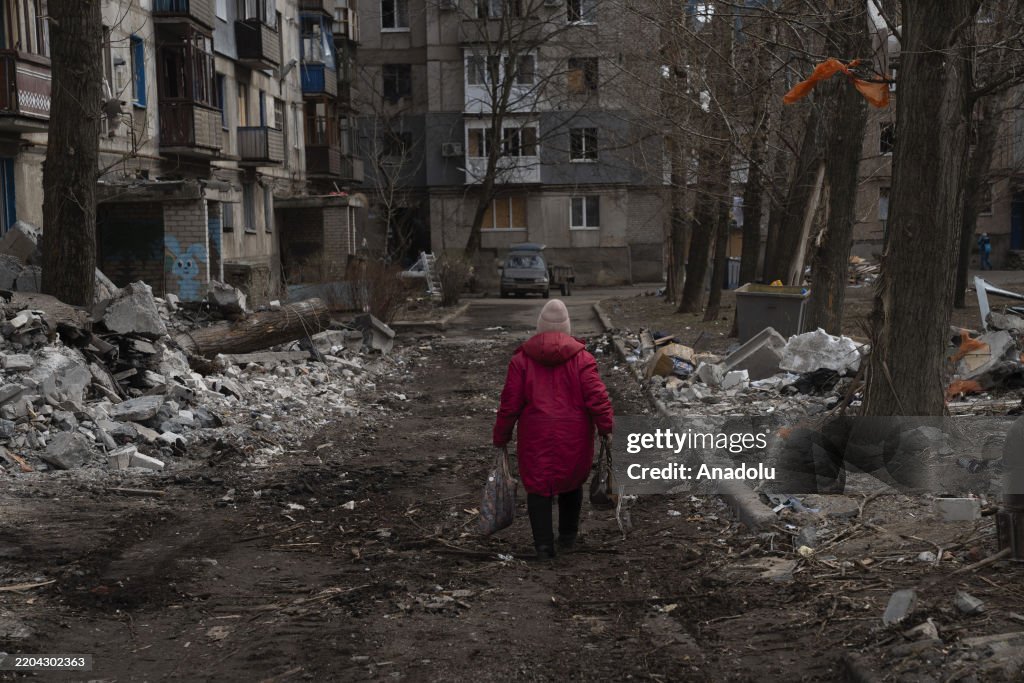 Aftermath of Russian attack in Kostiantynivka