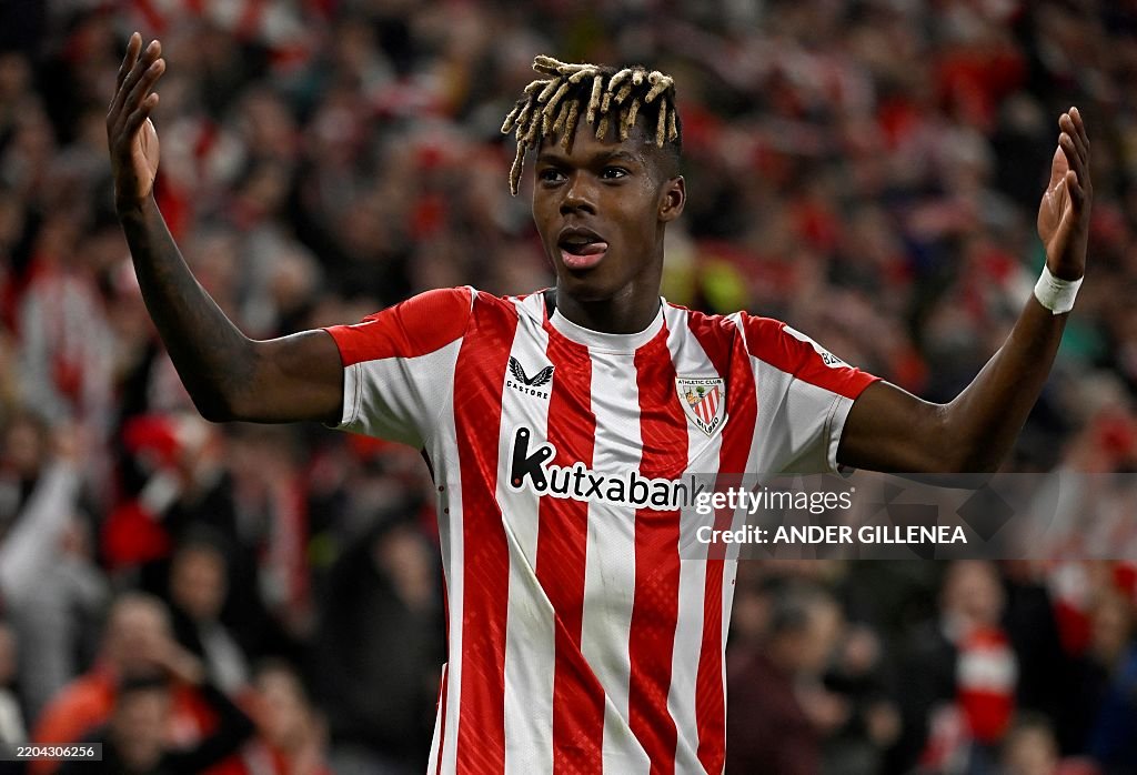 Athletic Bilbao s Spanish Forward Nico Williams Celebrates Scoring athletic-bilbao-s-spanish-forward-nico-williams-celebrates-scoring