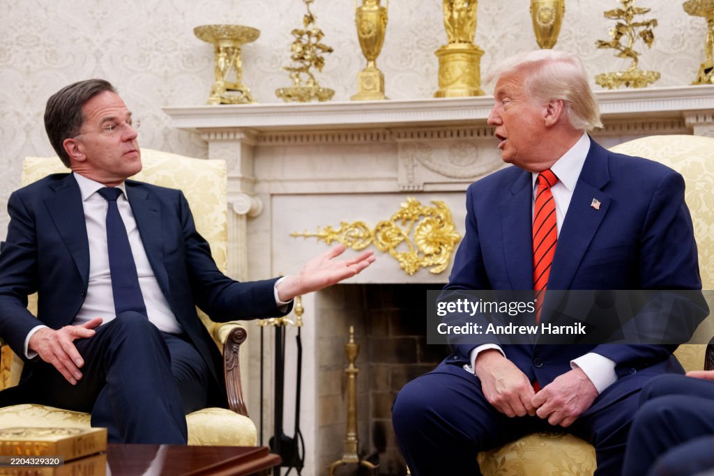 Mark Rutte Office Secretary General Mark Rutte speaks during a meeting with U.S.... News ...