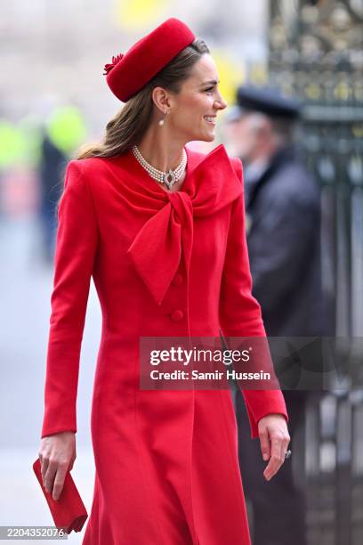 Catherine, Princess of Wales attends the celebrations for Commonwealth Day on March 10, 2025 in London, England.