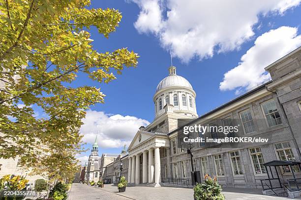 bonsecours market in old montreal, an historic town close to the old port of montreal, one of the main tourist attractions and destination in quebec - old montreal stock pictures, royalty-free photos & images