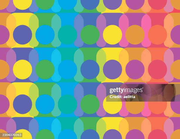 vector illustration of seamless pattern. people icons. - rainbow texture stock illustrations