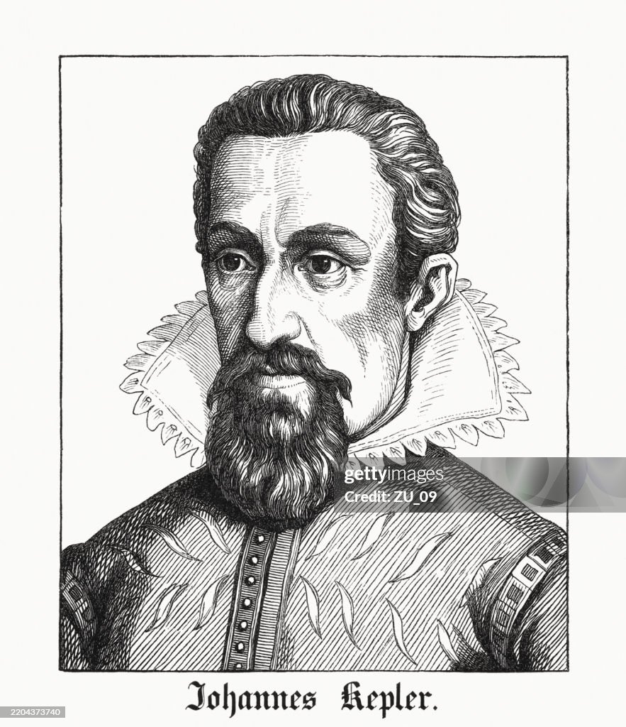 Johannes Kepler (1571-1630), German astronomer, wood engraving, published in 1854