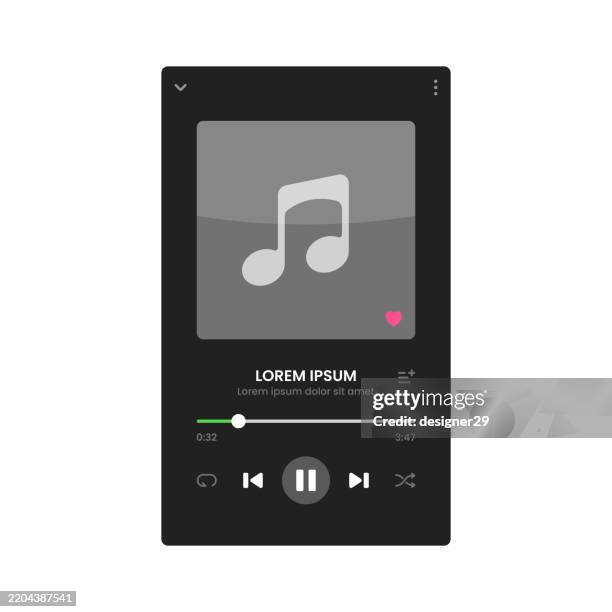 vektordesign für musikplayer-vorlagen - audiozubehör stock-grafiken, -clipart, -cartoons und -symbole