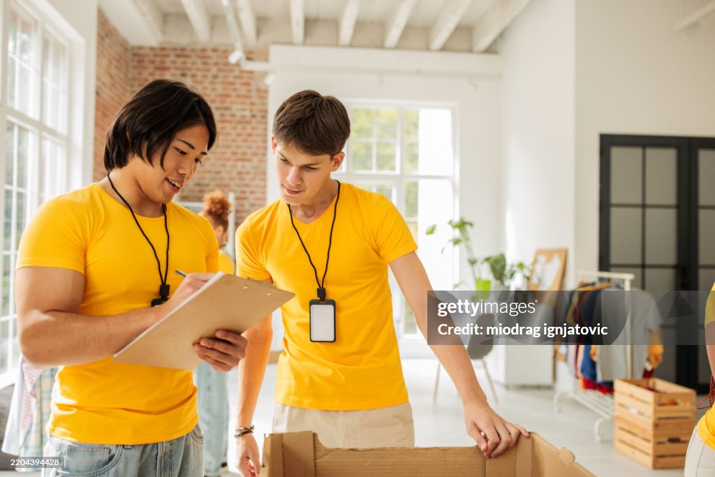 Community Volunteers Packing Food for Distribution