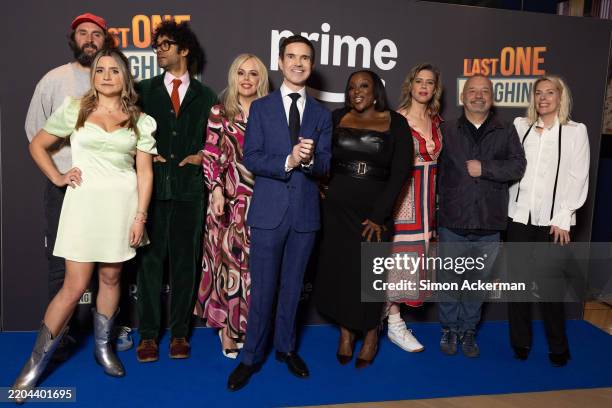 Harriet Kemsley, Joe Wilkinson, Richard Ayoade, Roison Conaty, Jimmy Carr, Judi Love, Lou Sanders, Robert Mortimer and Sara Paascoe attend the Last...