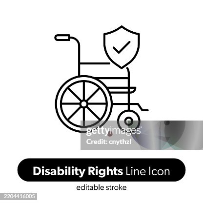 Disability Rights Line Icon. Editable Stroke Vector Icon. Disability Rights Line Icon. Editable Stroke Vector Icon.