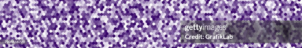 Purple and White Hexagonal Mosaic Background with Abstract Patterns