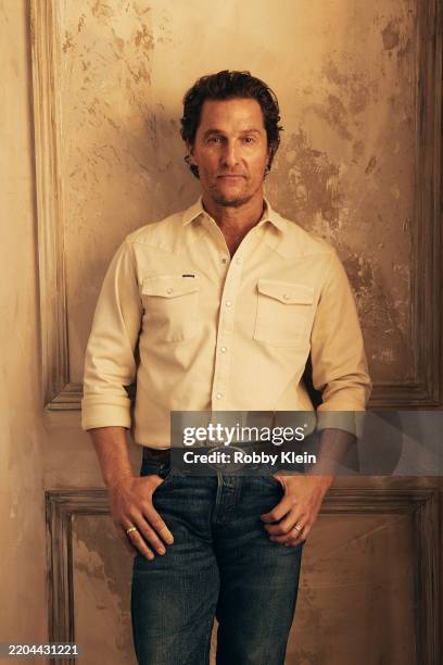 Matthew McConaughey poses in the Getty Images Portrait Studio Presented by IMDb and IMDbPro at SXSW 2025 on March 10, 2025 in Austin, Texas.