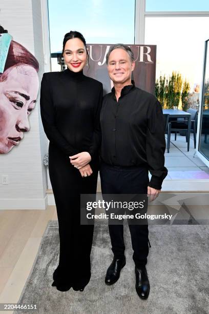 Gal Gadot and Jason Binn attend as DuJour Media's Jason Binn celebrates spring cover star Gal Gadot on March 10, 2025 in New York City.
