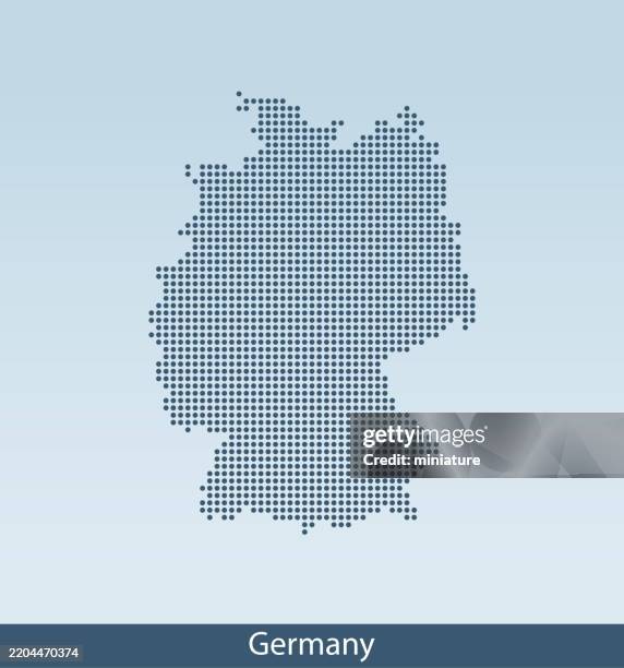 germany map - germany map dots stock illustrations