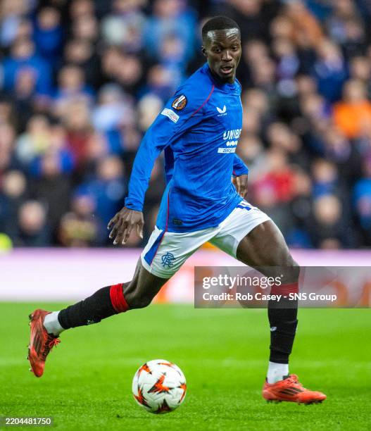 Diamonde Rangers Rangers' Mohamed Diomande in action during a UEFA Europa League Round ...