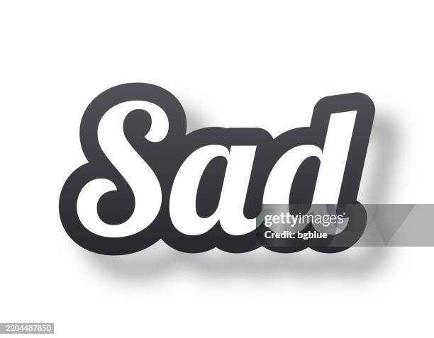 Sad 3d Text With Shadow On White Background High-Res Vector Graphic ...