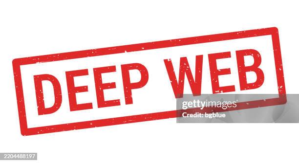deep web - red rubber stamp on white background - dark web stock illustrations