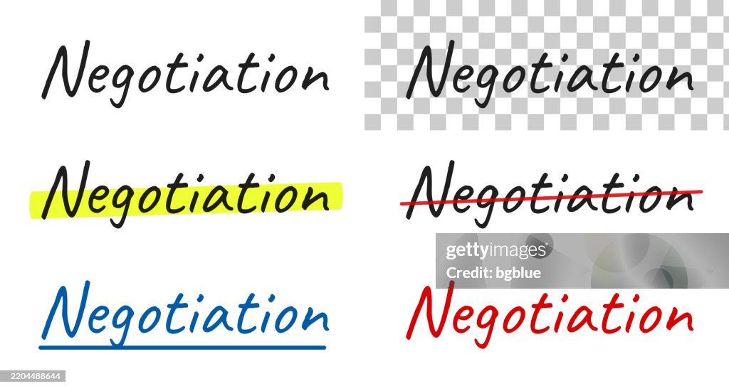 Negotiation Handwritten Text Highlighted Crossed Out Underlined On ...