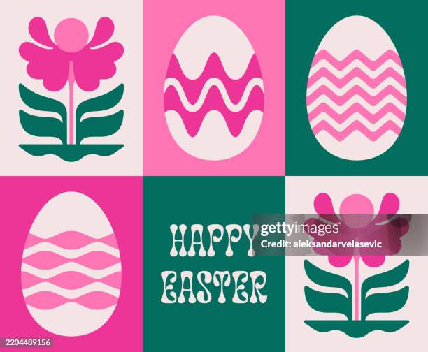 happy easter greeting card - easter vector stock illustrations