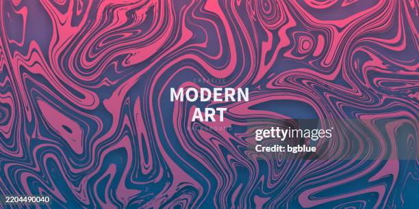 liquid background with pink gradient - trendy design - gray marble background stock illustrations