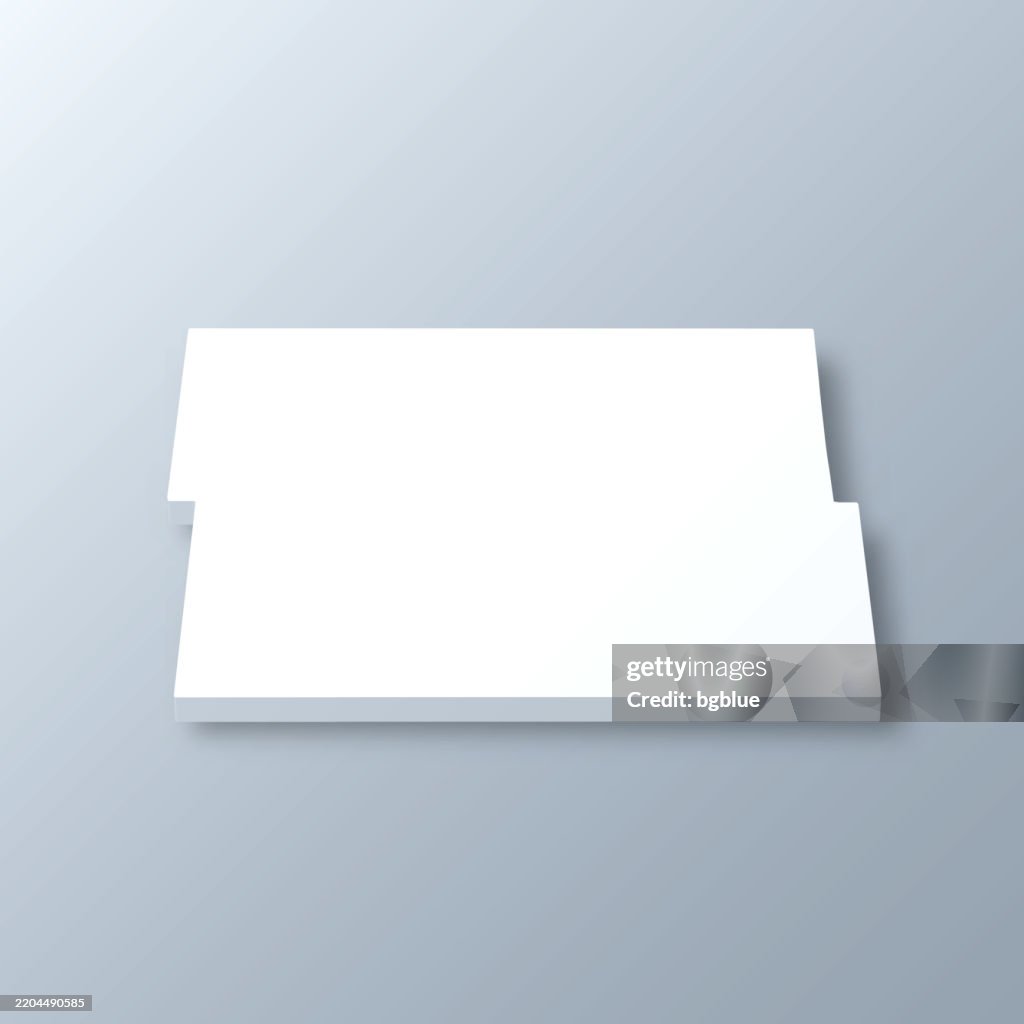 Black Hawk County, Iowa. 3D Map on gray background
