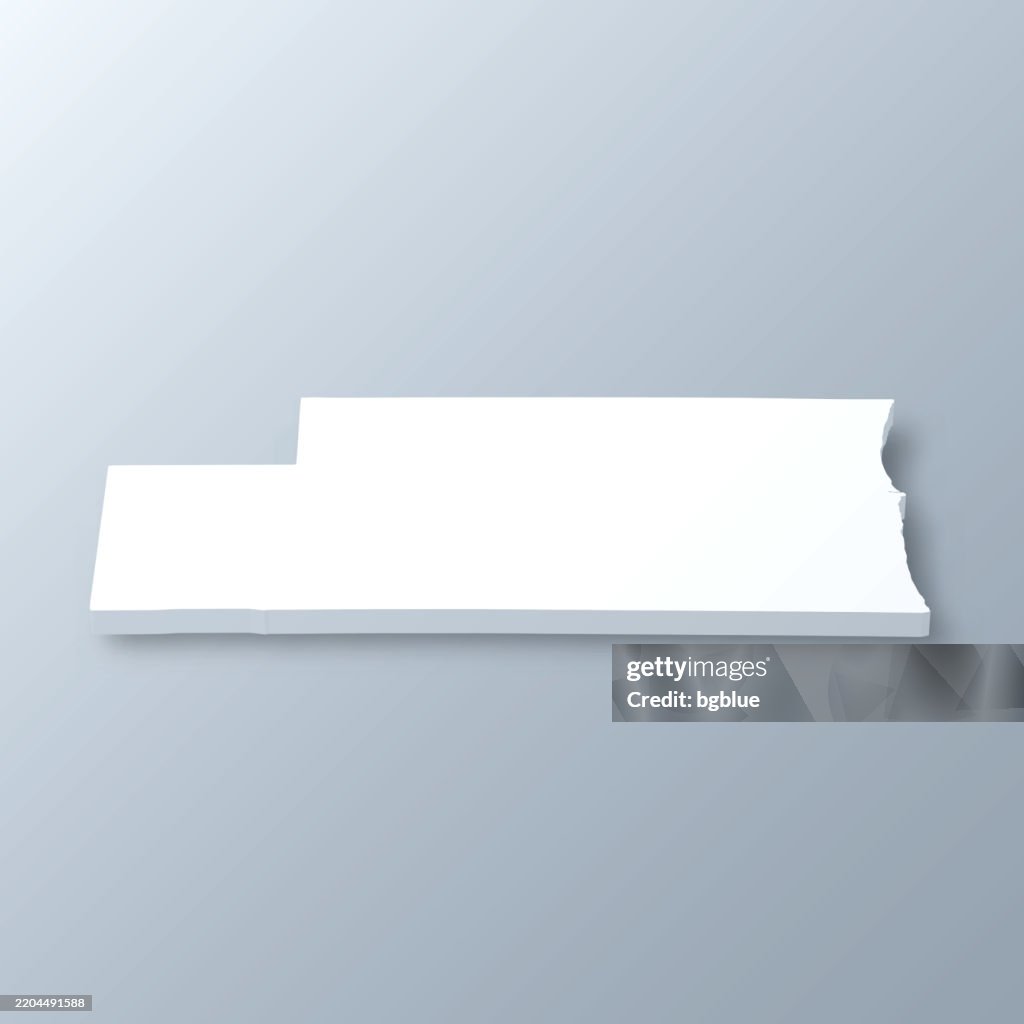 Kenosha County, Wisconsin. 3D-Karte auf grauem Hintergrund