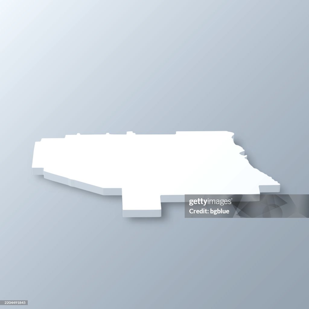 Lee County, Alabama. 3D Map on gray background