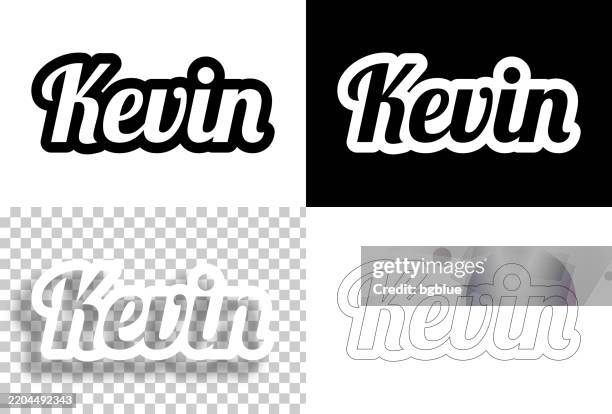Draw Names Kevin Kevin Male Name Text For Design Blank White And Black Backgrounds Line ...