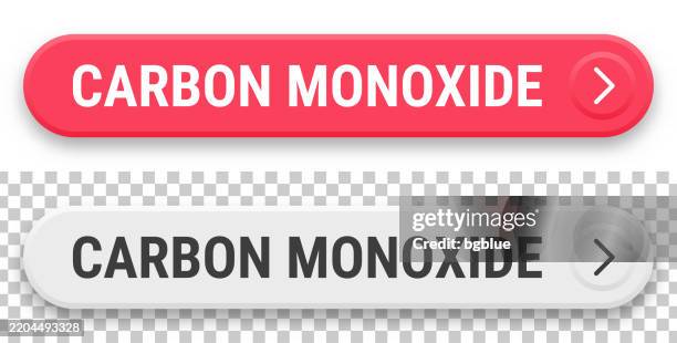 carbon monoxide - 3d click web buttons on blank background - carbon monoxide detector stock illustrations