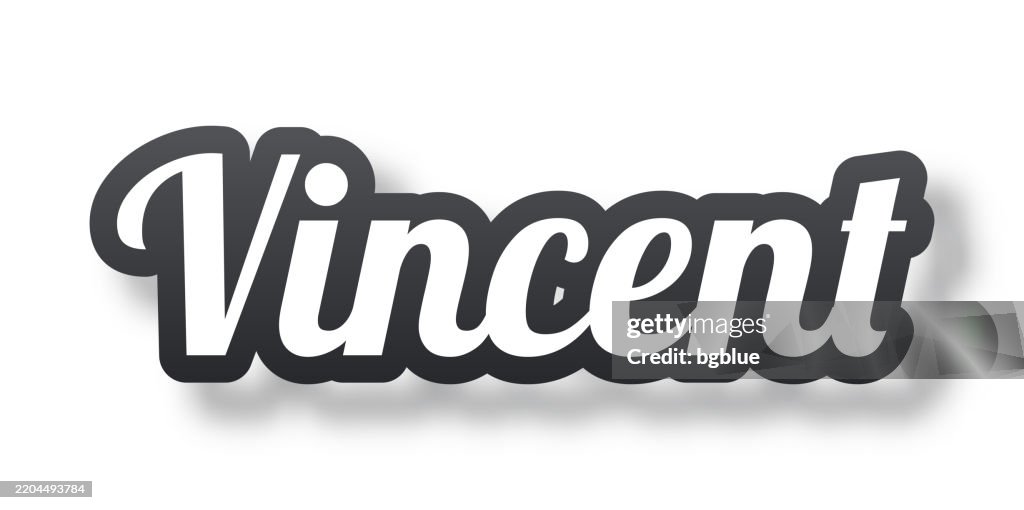 Vincent Lettering Vincent Male Name 3d Text With Shadow On White Background High-Res ...