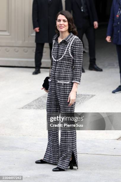 Charlotte Casiraghi attends the Chanel Womenswear Fall/Winter 2025-2026 show as part of Paris Fashion Week at Grand Palais on March 11, 2025 in...