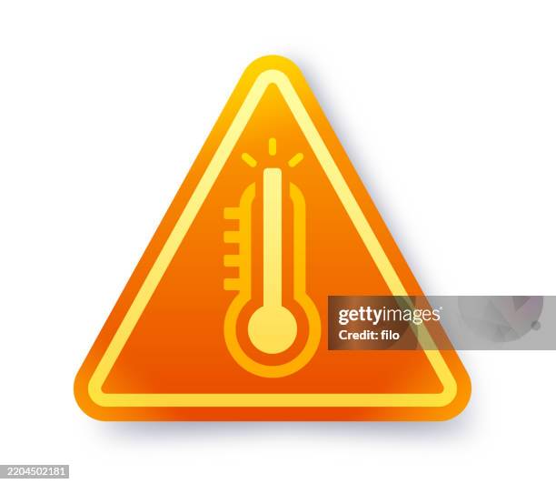 bildbanksillustrationer, clip art samt tecknat material och ikoner med hot warm temperatures thermometer symbol - värme