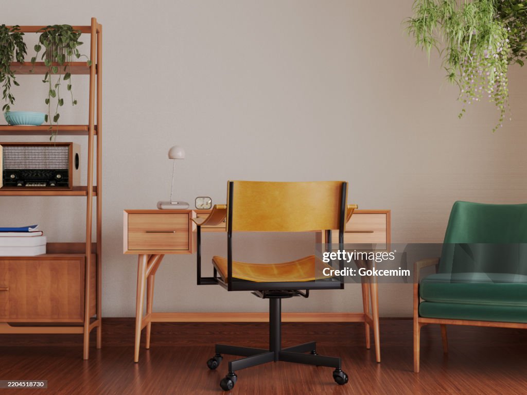 Retro home interiors 1950s.