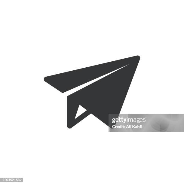 send glyph solid icon. solid icon that can be applied anywhere, simple, pixel perfect and modern style. - paper aeroplane stock illustrations