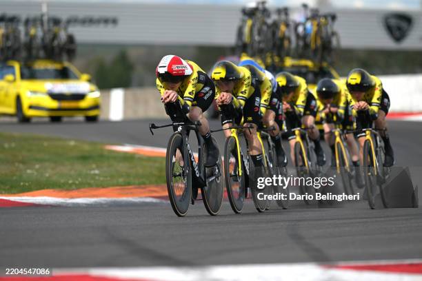 Matteo Jorgenson of The United States, Edoardo Affini of Italy, Victor Campenaerts of Belgium, Per Strand Hagenes of Norway, Bart Lemmen of The...