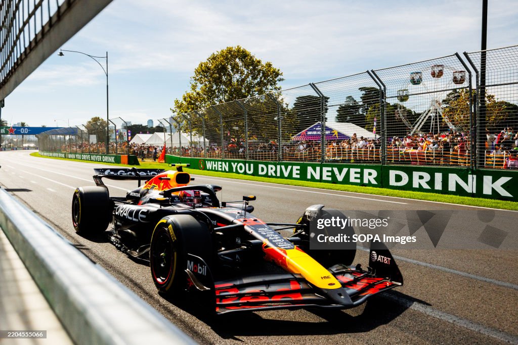 Liam Lawson of New Zealand drives the (30) Oracle Red Bull...