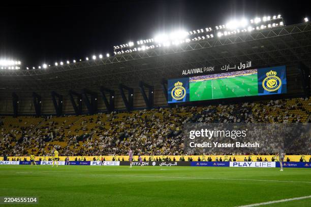 General view of stadium during the Saudi pro League match between Al Nassr v Al Kholood at Al-Awwal Park on March 14, 2025 in Riyadh, Saudi Arabia.