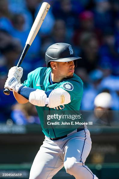 Leo Rivas of the Seattle Mariners bats during the first inning of a ...