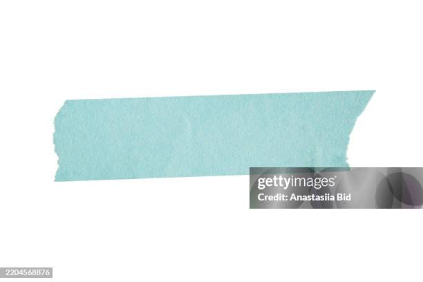 blue paper adhensive tape isolated on white background.good as design element. - plakband stockfoto's en -beelden