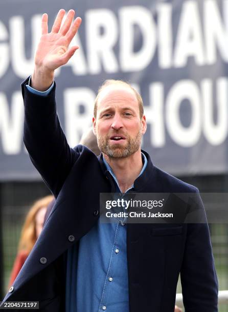 Prince William, Prince of Wales visits an FA Referee Training Course At Sporting Khalsa FC at Aspray Arena on March 11, 2025 in Willenhall, England....