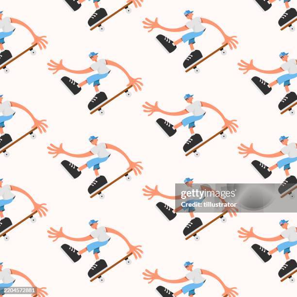 illustration pattern - skateboard pattern stock illustrations