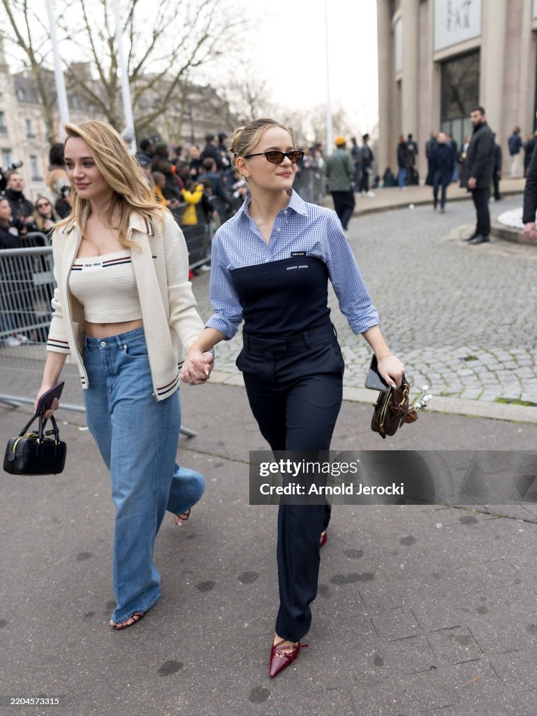 Miu Miu: Outside Arrivals - Paris Fashion Week - Womenswear Fall/Winter 2025-2026