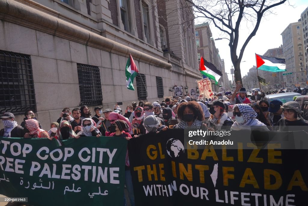 Demonstration at Columbia University, calling for the immediate release of Mahmoud Khalil