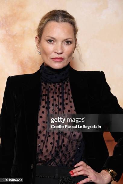 Kate Moss attends the Saint Laurent Womenswear Fall/Winter 2025-2026 show as part of Paris Fashion Week on March 11, 2025 in Paris, France.