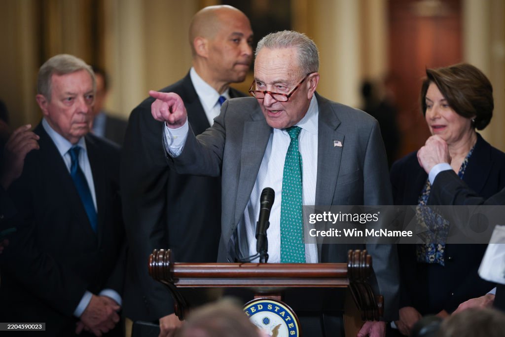Senators Speak To The Press After Their Weekly Policy Luncheons
