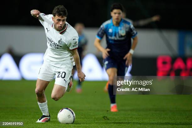 Diego Sia of Milan Futuro in action during the Serie C match between Pineto and Milan Futuro on March 11, 2025 in Pineto, Italy.