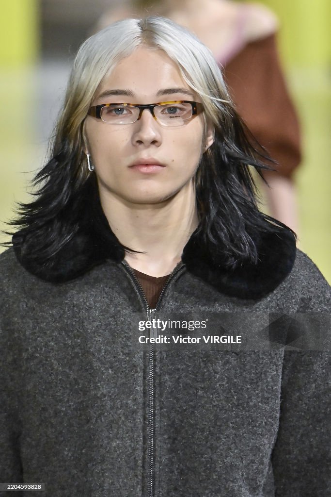 Nettspend Modelling Gunner Shepardson aka Nettspend walks the runway during the Miu Miu ...