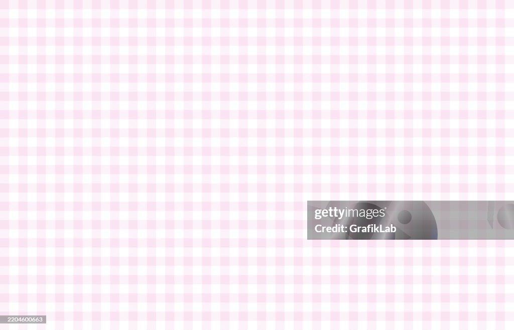 Soft Pink White Gingham Pattern Seamless Textile Background Design