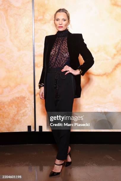 Kate Moss attends the Saint Laurent Womenswear Fall/Winter 2025-2026 show as part of Paris Fashion Week at on March 11, 2025 in Paris, France.