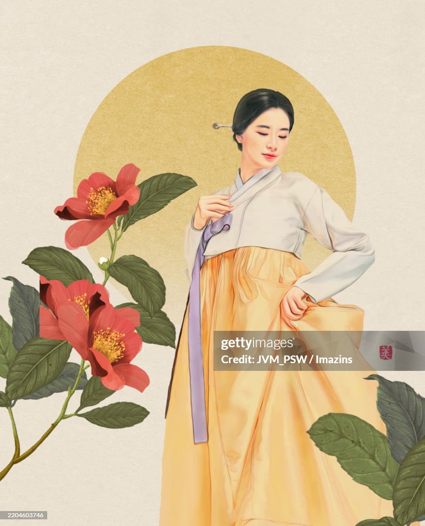 Illustration, Hanbok, Traditional Culture, Korean Painting, Oriental Painting, Background, Holiday