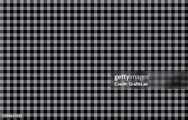 black grey plaid pattern with checkered design - linen texture background stock illustrations