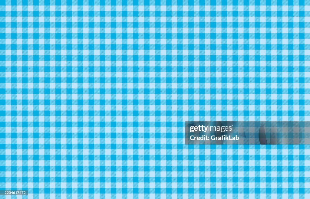 Seamless Light Blue Checkered Pattern Fabric Texture