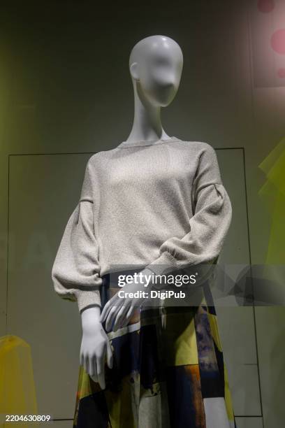 low angle view of a female mannequin - female likeness stock pictures, royalty-free photos & images